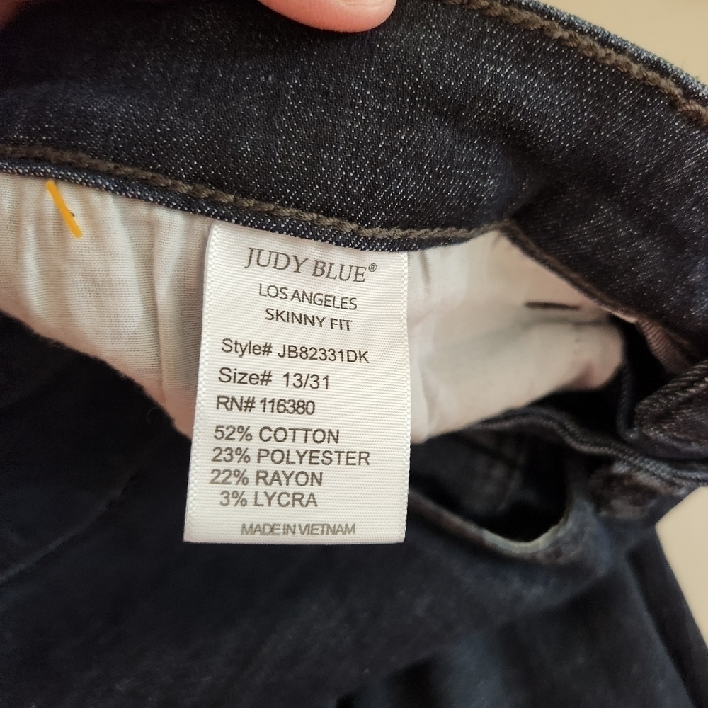 Judy Blue Jeans Stretch Waist Skinny Fit Button Fly, sz 31 - Picture 6 of 8